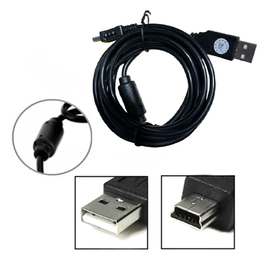 Cabo Usb Carregar Controle S/fio Ps3 com 2 Metros Adaptador Micro USB Feir