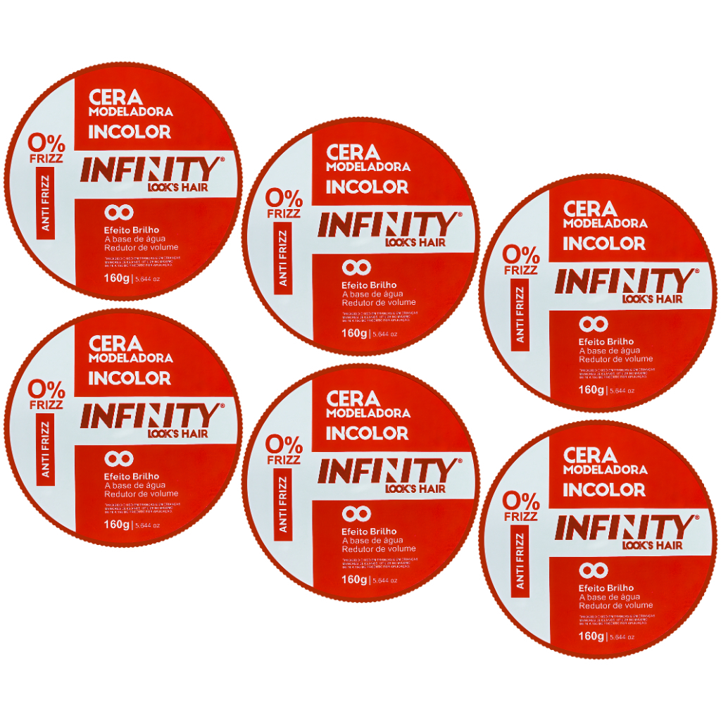 Cera Modeladora Incolor - INFINITY Kit 6 Unidades de 160g