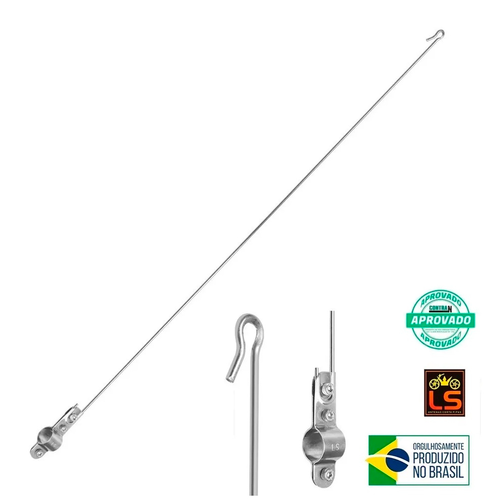 Antena Corta Pipa Moto Dafra Super 100 Fixa / Reta Guidão