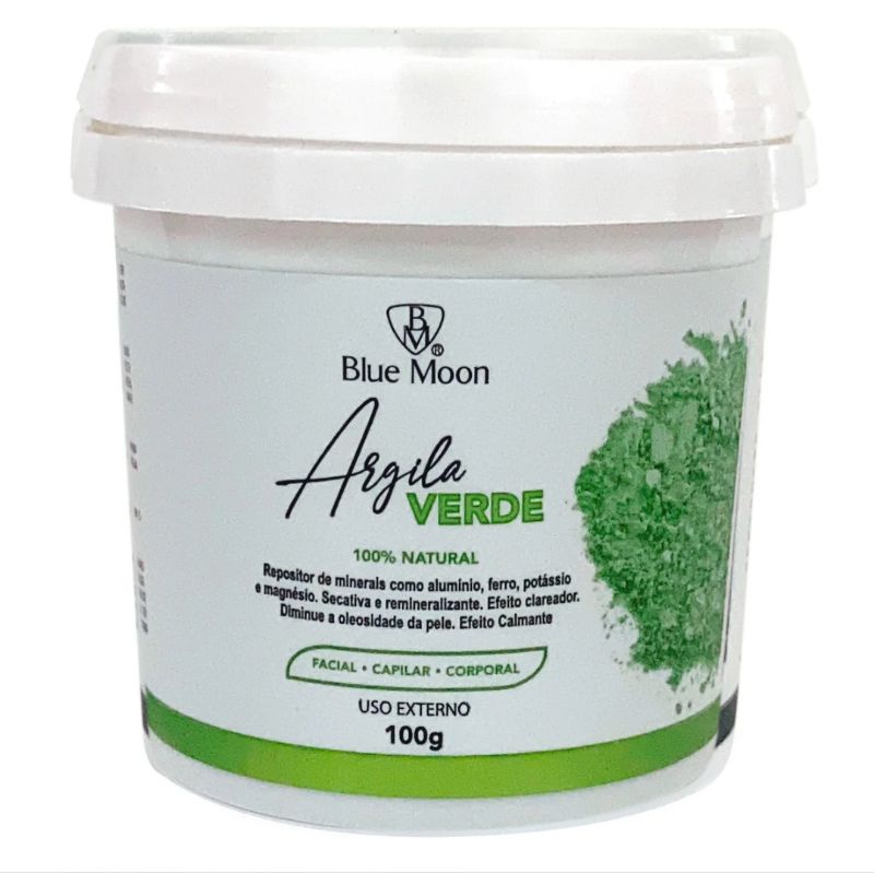 Argila Verde Facial, Capilar e Corporal Natural Blue Moon