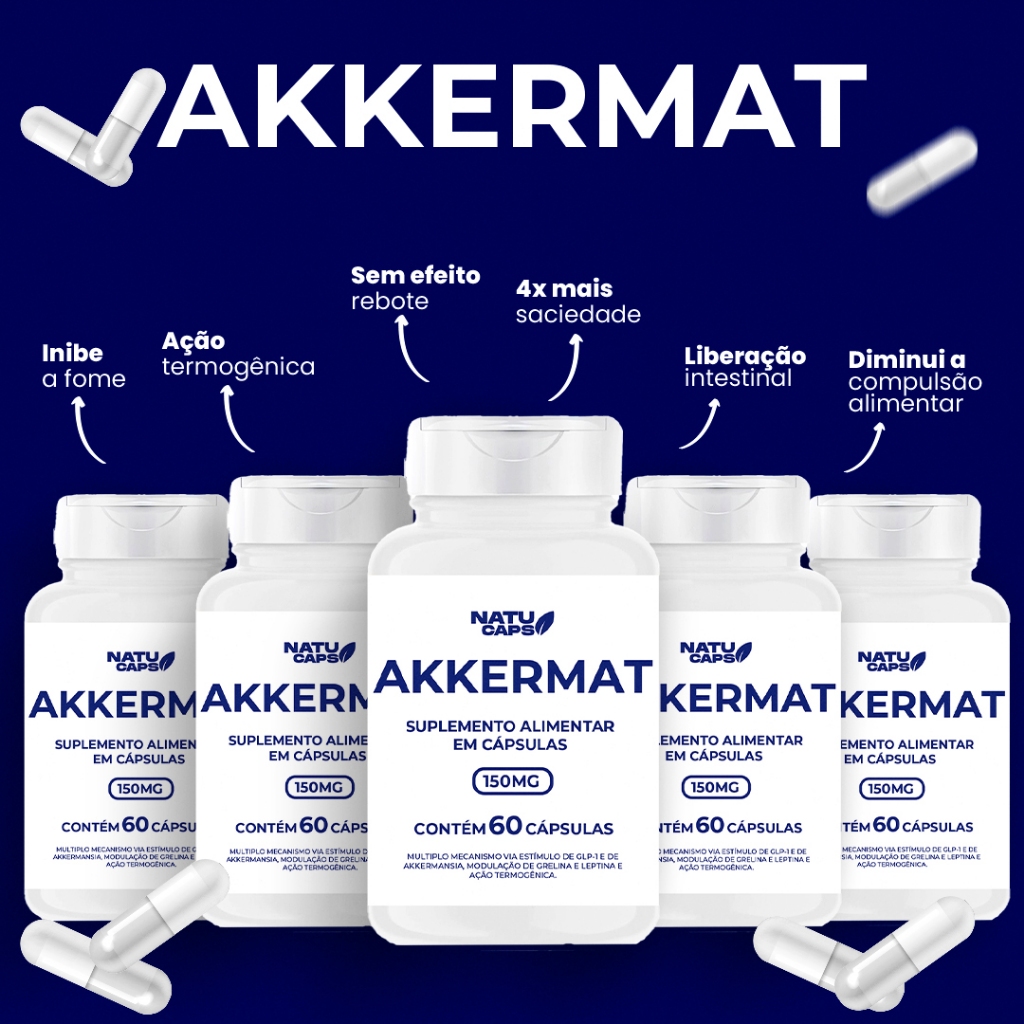 Pague 4 Leve 5 Unid Akkermat - 300 caps - Envio Imediato em Oferta na Shopee