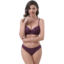 Z&D Lingerie Conjunto Com Aro Com Renda e Bojo Calcinha Tanga 8087