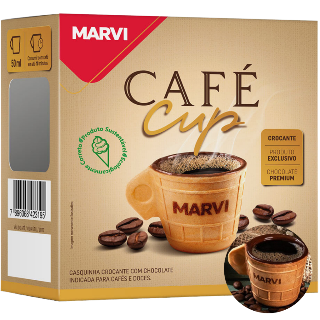Xicara Cafe Cup Casquinha Comestivel Escritorio Sustentavel - Marvi