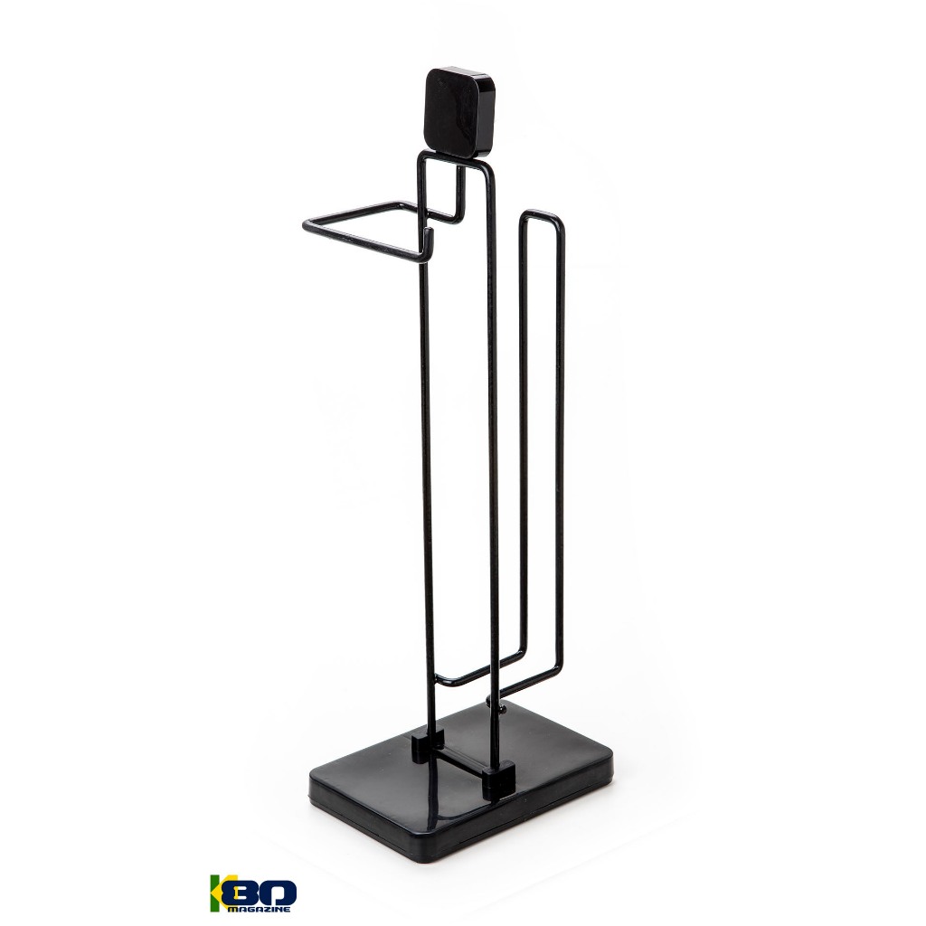 Suporte Resistente Para Papel Higiênico 4 Rolos De Chão Preto