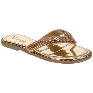 Sandália Feminina Rasteirinha Chinelo de Brilho Glamuor Strass em Oferta na Shopee