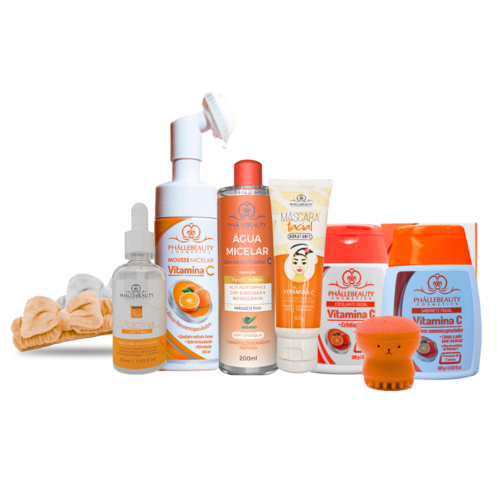 Kit Vitamica C Com Faixa e Esponja Polvo Phállebeauty