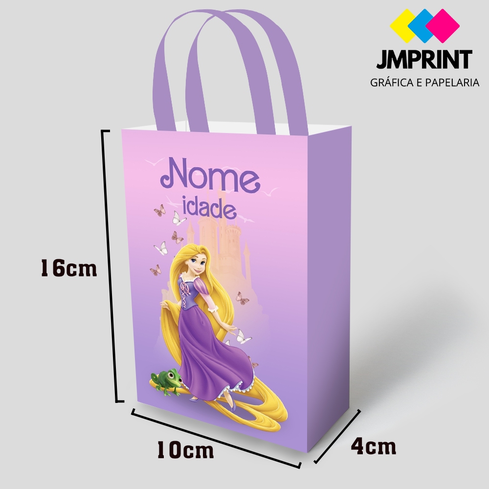 Sacolinhas Personalizadas para Lembrancinha - Princesa Rapunzel