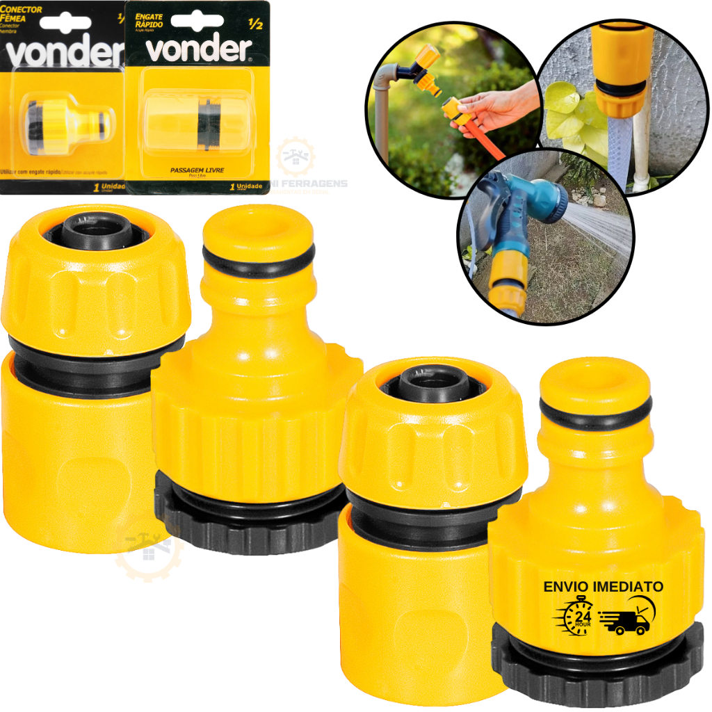 Kit Engate Rápido Para Mangueira 2 Macho E 2 Femea Vonder 1/2