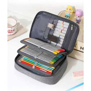 Estojo Escolar Box  grande Com Alça Feminino/Masculino Organizador Com 3 Divisórias-611 em Oferta na Shopee