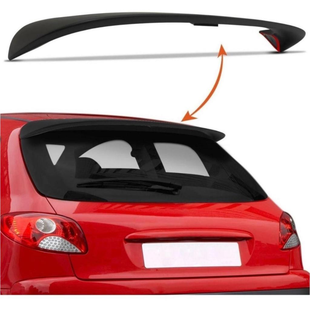 Spoiler Aerofólio Preto Fosco Peugeot 206 2000 Á 2016 em Oferta na Shopee