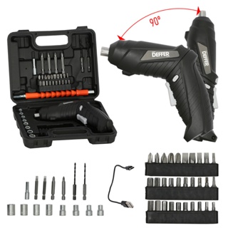 Parafusadeira a Bateria 3,6v Com Maleta + 46 Acessórios | Kit Completo - DEFFER em Oferta na Shopee