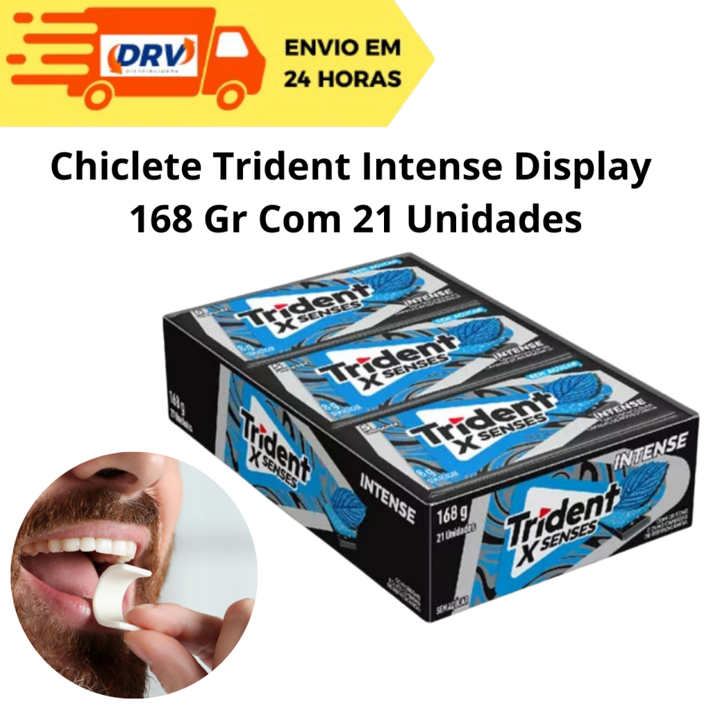 Chiclete Trident Intense Display 168 Gr com 21 Unidades - Chicletes Trident Intense - Trident