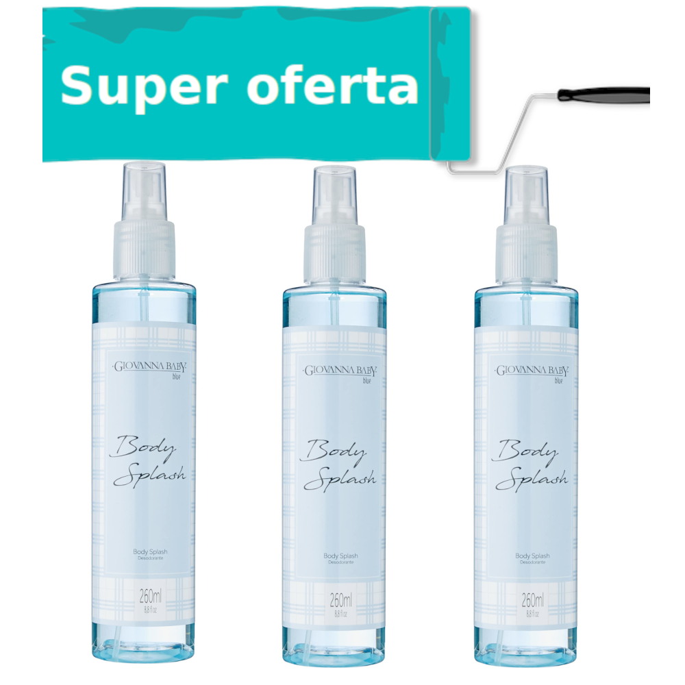KIT C/3 Giovanna Baby Body Splash Blue 260ML em Oferta na Shopee