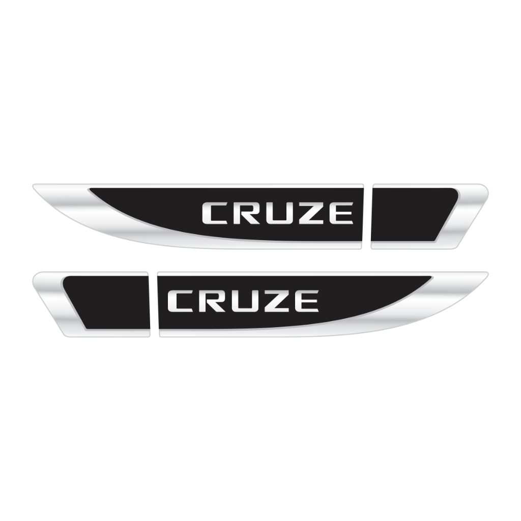 Par Aplique De Paralama Chevrolet Cruze Autocolante Resinado Premium