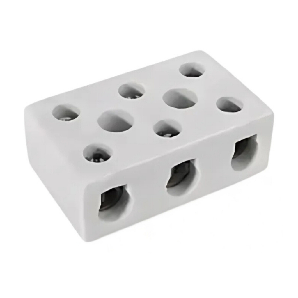 Conector Chuveiro de Porcelana Tripolar 50a 16mm 1un Branco sindal entrada energia atacado
