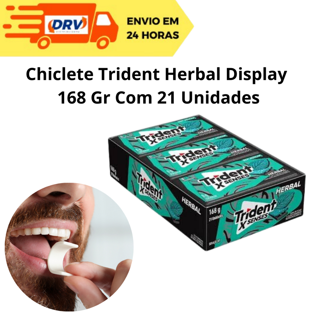 Chiclete Trident Herbal Display 168 gr com 21 Unidades - Chiclete Trident Herbal - Trident