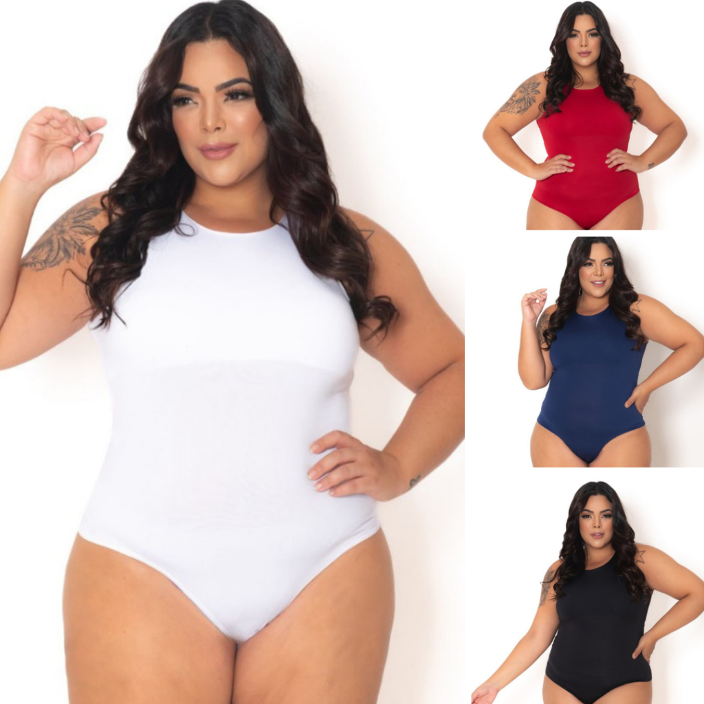 Body Suplex Plus Size Yanny Feminino Liso Regata Básico