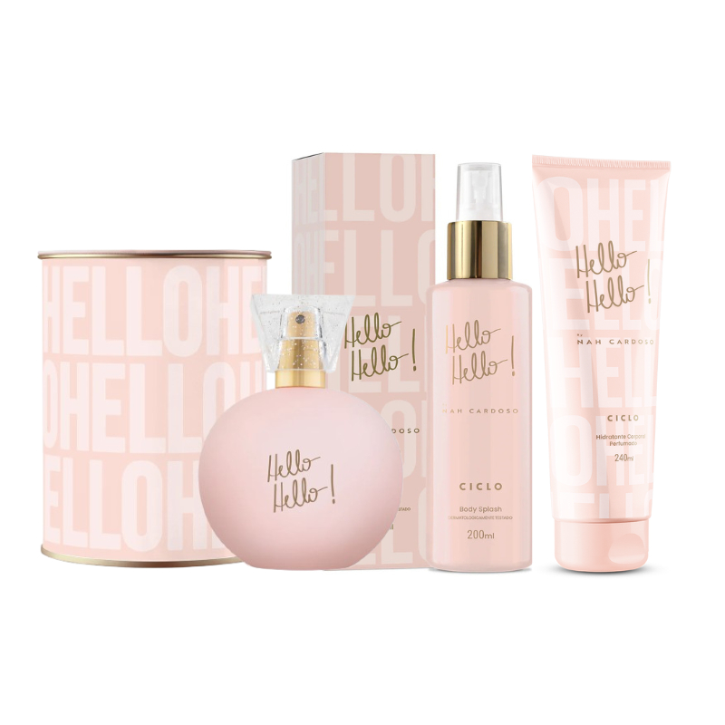 Kit Ciclo Hello Hello Perfume 100ml + Body Splash 200ml + Hidratante 240ml
