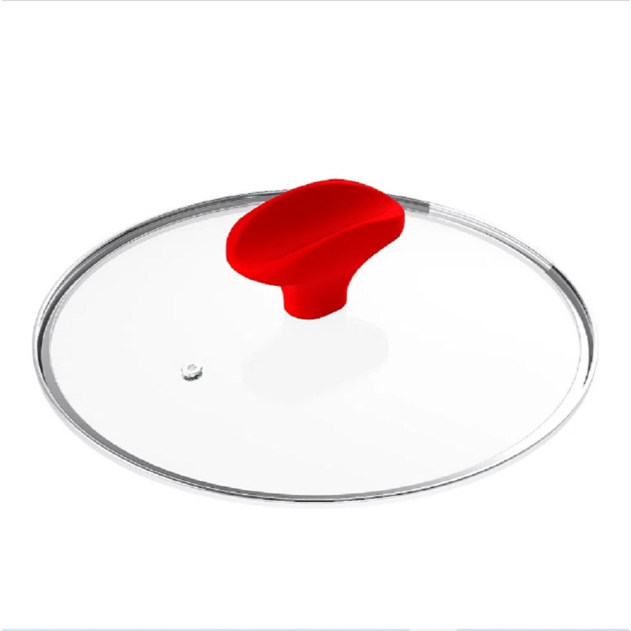 Tampa De Vidro Ichef Polishop Shark Series 20cm Vermelha