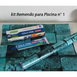 Kit Remendo Para Piscina de Vinil e Infláveis Faixa de Vinil 0,20cm x 0,20cm mais Tubo de Cola Vinil 75gr