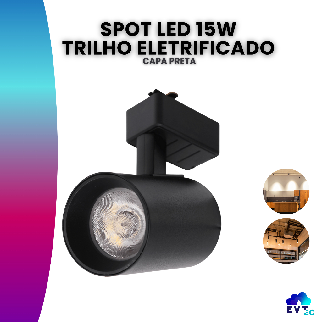Spot Para Trilho Eletrificado Preto Led 10w Bivolt em Oferta na Shopee