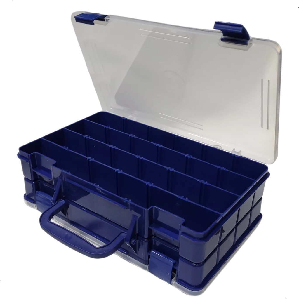 Estojo de Pesca HI Duplo ED-44-A Azul C/ 44 Divisões em Oferta na Shopee