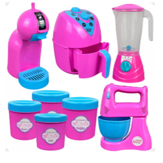 Cozinha Infantil 4 Eletrodomésticos + Porta Mantimentos Rosa em Oferta na Shopee