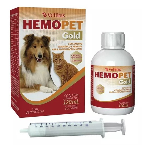 Suplemento Vitamínico Hemopet Gold 120ml Energético Vetbras