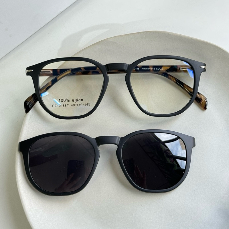 Armação de óculos Clipon 2 Em 1 Unissex Hexagonal Retro Lançamento Lente polarizado 10188T