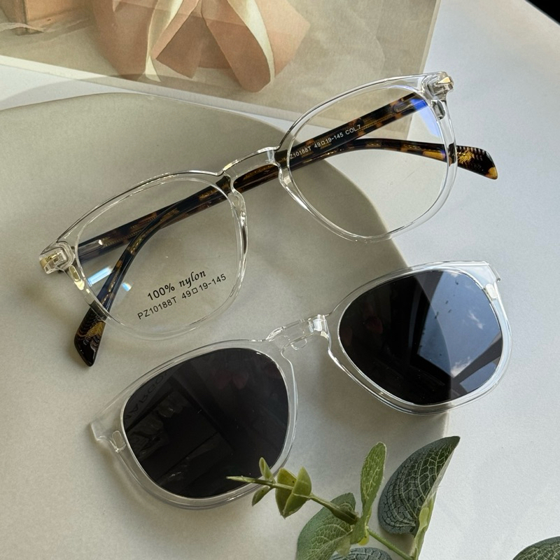 Armação de óculos Clipon 2 Em 1 Unissex Hexagonal Retro Lançamento Lente polarizado 10188T em Oferta na Shopee