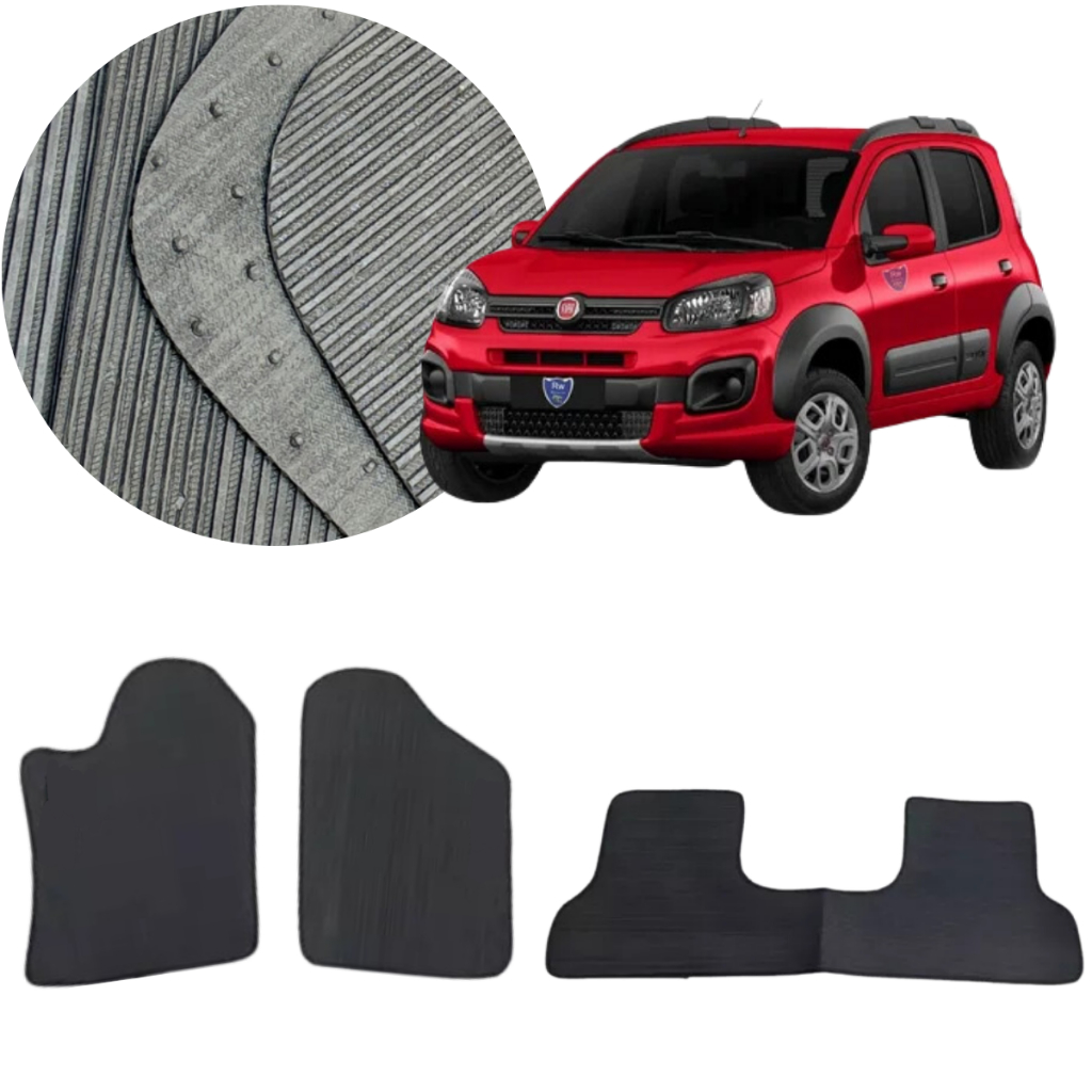 Jogo de Tapetes Para FIAT UNO WAY 2010 2011 2012 2013 Em Borracha PVC Personalizado Sob medida 4 peças