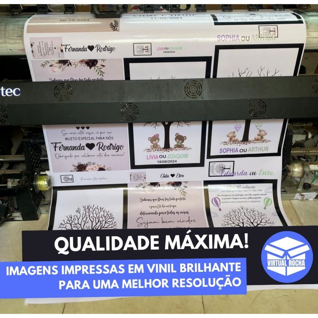 Quadro Decorativo Placa De Recepção Árvore Digitais Chá Urso Bexiga Personalização MDF