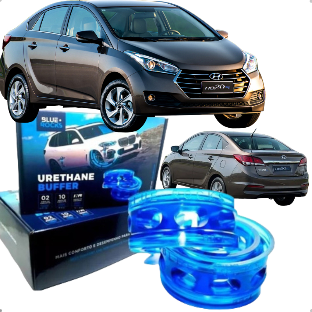 Kit Urethane Buffer Bluerocks Original HB20S SEDAN Diant ou Traseiro Calço Mola Evita fim de curso em Oferta na Shopee