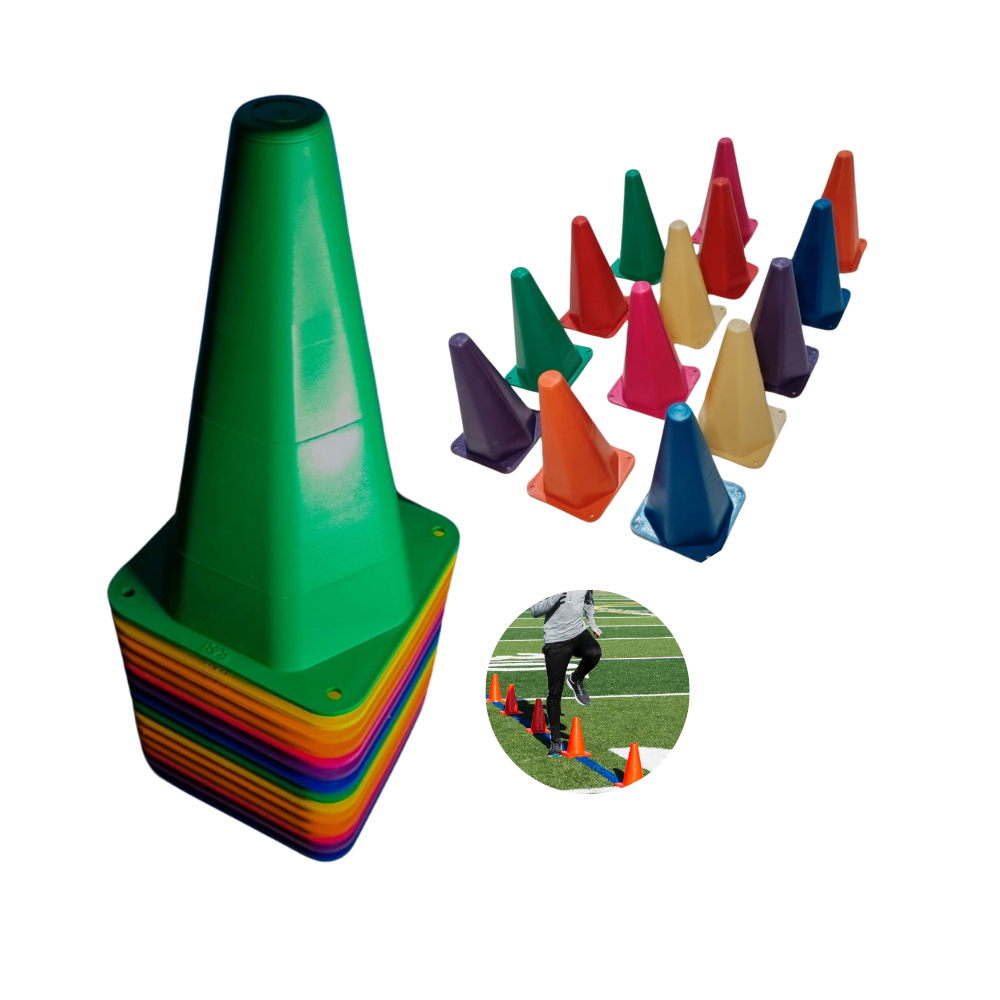 Kit 14 Cone Colorido Esporte Funcional Agilidade Treino Esporte