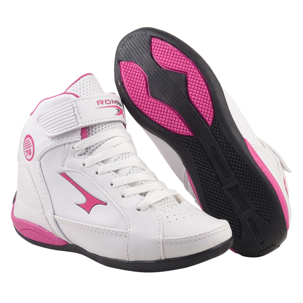 Bota Roman R2 Feminino Para Academia Estilo Boxe Masculino Cano Médio Sola Antiderrapante Leve Confortável Macia