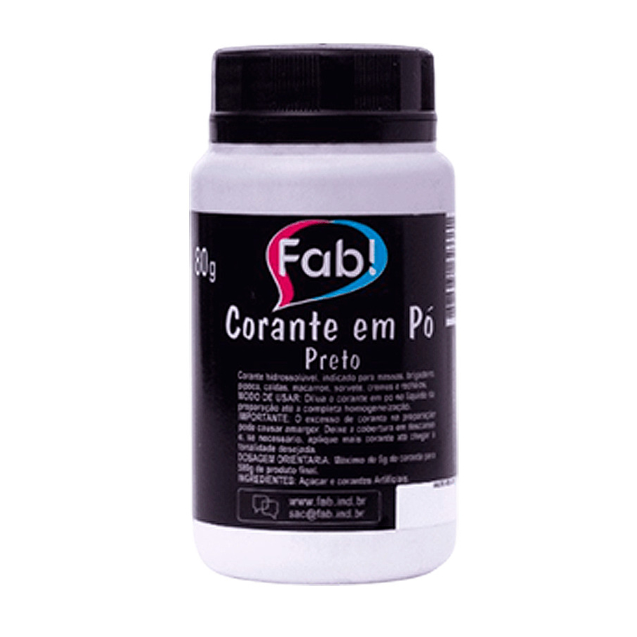 Corante Em Pó Fab 80g Preto em Oferta na Shopee