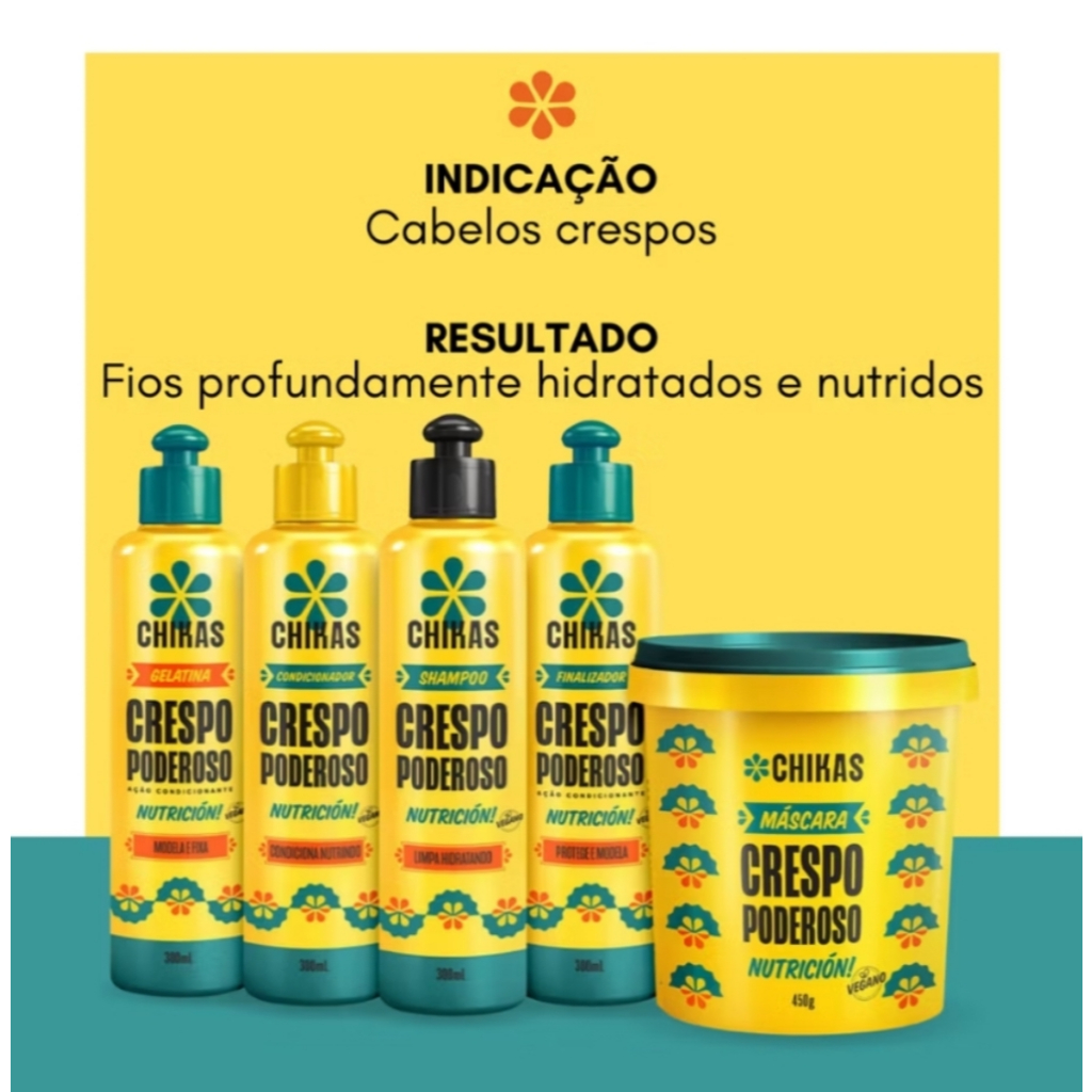 Chikas Máscara Crespo Poderoso - Nutrição 700Gr — imagem 2 de 2