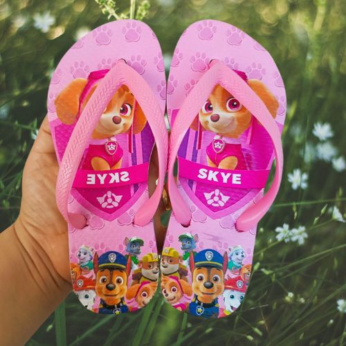 Chinelo sandalia Infantil Patrulha Canina Rosa Didedo Feminino Menina