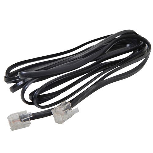 Cabo liso Fio De Telefone Fixo 2 Metro E 5 metros Rj11 X Rj11 Cabo 2 Vias Preto