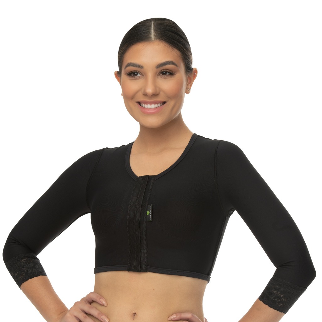 Sutiã Colete Com Mangas Pós Cirúrgico Mamoplastia Prótese Em Emana® em Oferta na Shopee