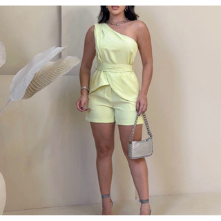 conjunto alfaiataria short e blusa laço em Oferta na Shopee