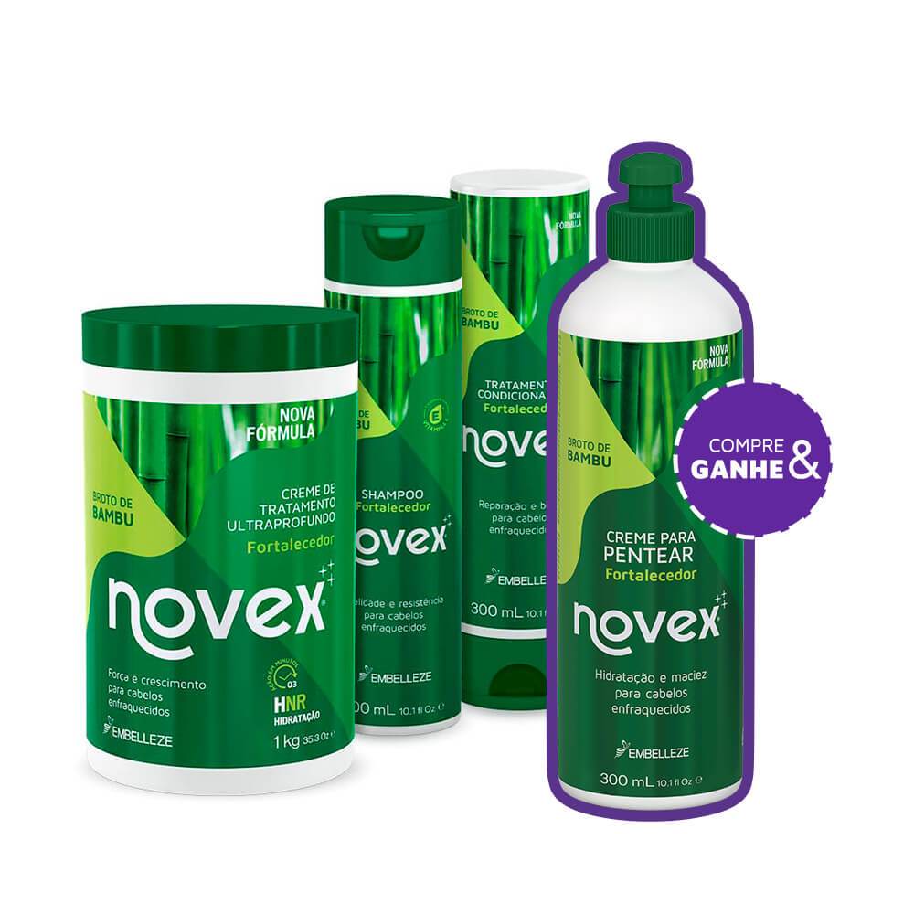 KIT NOVEX BROTO DE BAMBU em Oferta na Shopee
