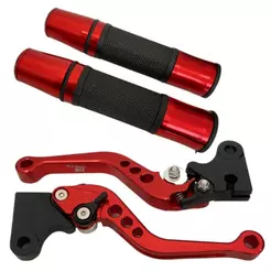 Kit Manopla Esportivo + Manete Honda Cg Titan Fan 125/150/160 Pop 100/110 Freio A Lona