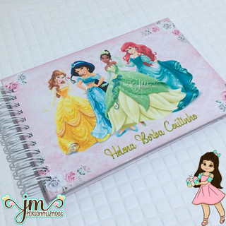 Caderno Meia Pauta Personalizado 48f. ou 96f.- Tema: Princesas | Caderno | Meia Pauta | Pautado | Volta as Aulas
