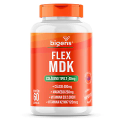 Flex Mdk Colágeno Tipo 2 40mg + Cálcio 400mg + Mag 260mg + Vit D3 + Vit K2 MK7 120mcg Bigens