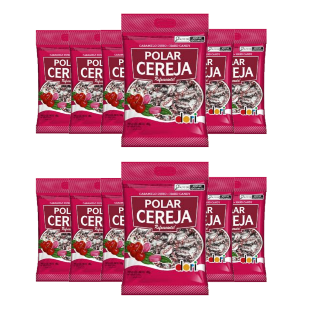 12un Bala Polar Cereja 100gr cada - Dori