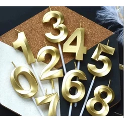Vela de Aniversário Unidade Design Perolizada Dourada - Decoração