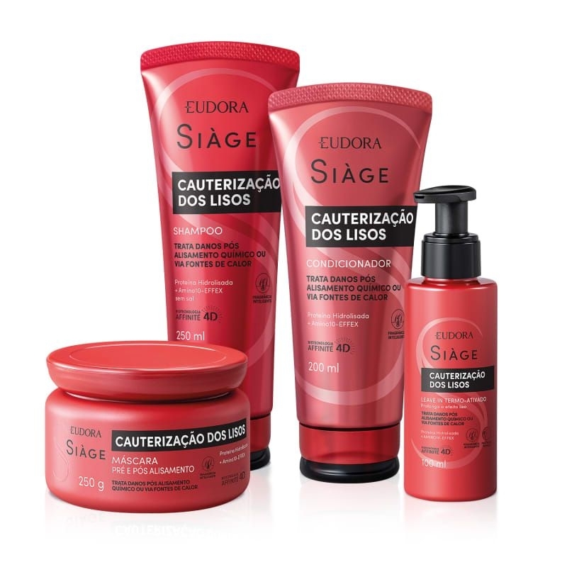 Eudora Siàge- CAUTERIZAÇÃO DOS LISOS - ESCOLHA O SEU*Shampoo, Condicionador, Máscara, Leave-in