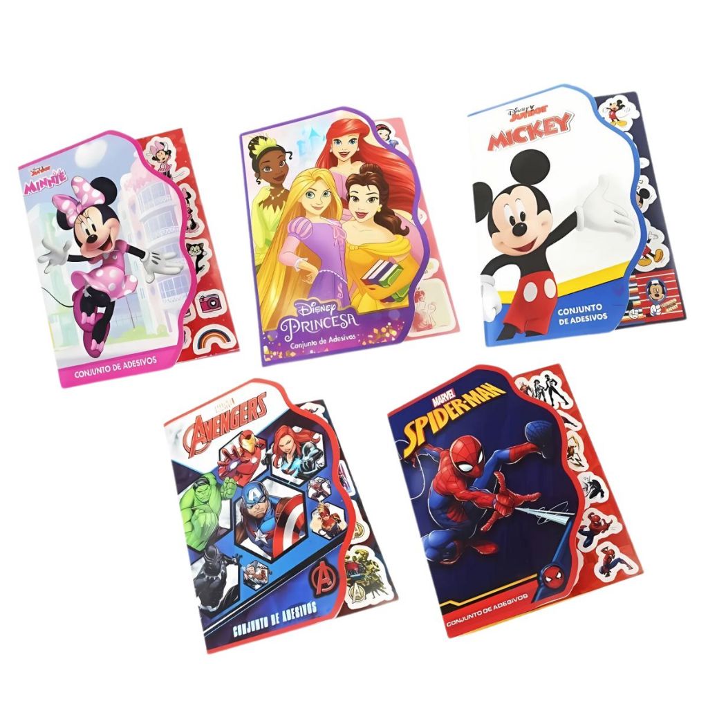 KIT 8 Folhas Adesivo Figurinha Criança Personagem Disney Volta as Aulas Homem Aranha Princesa Frozen em Oferta na Shopee
