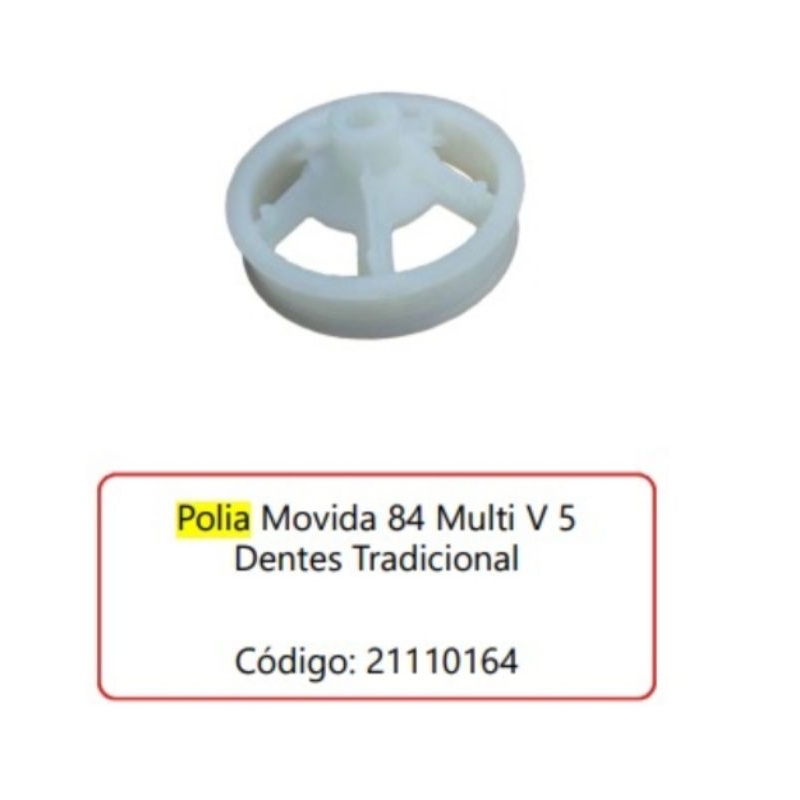 Polia Movida 84 Multi V 5 Dentes Tradicional Wanke